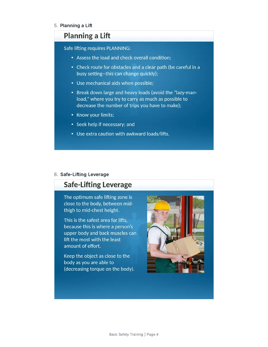 Page 4 of a Slides handout from the sample course: slides 5 and 6, two to a page.